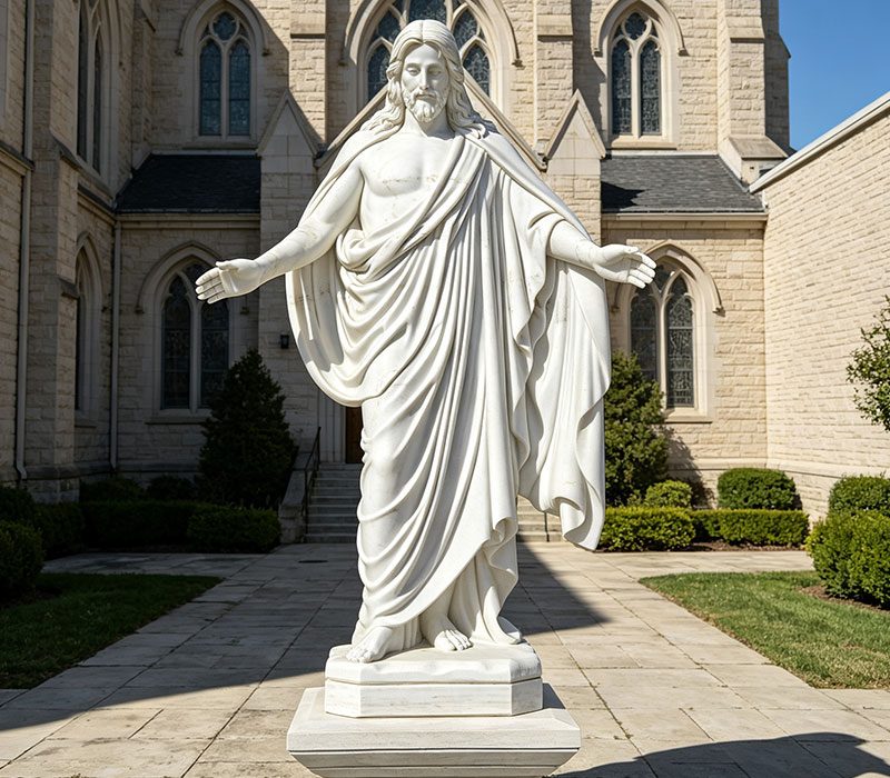 Marble Sacred Heart of Jesus Outdoor Statue CHS-29