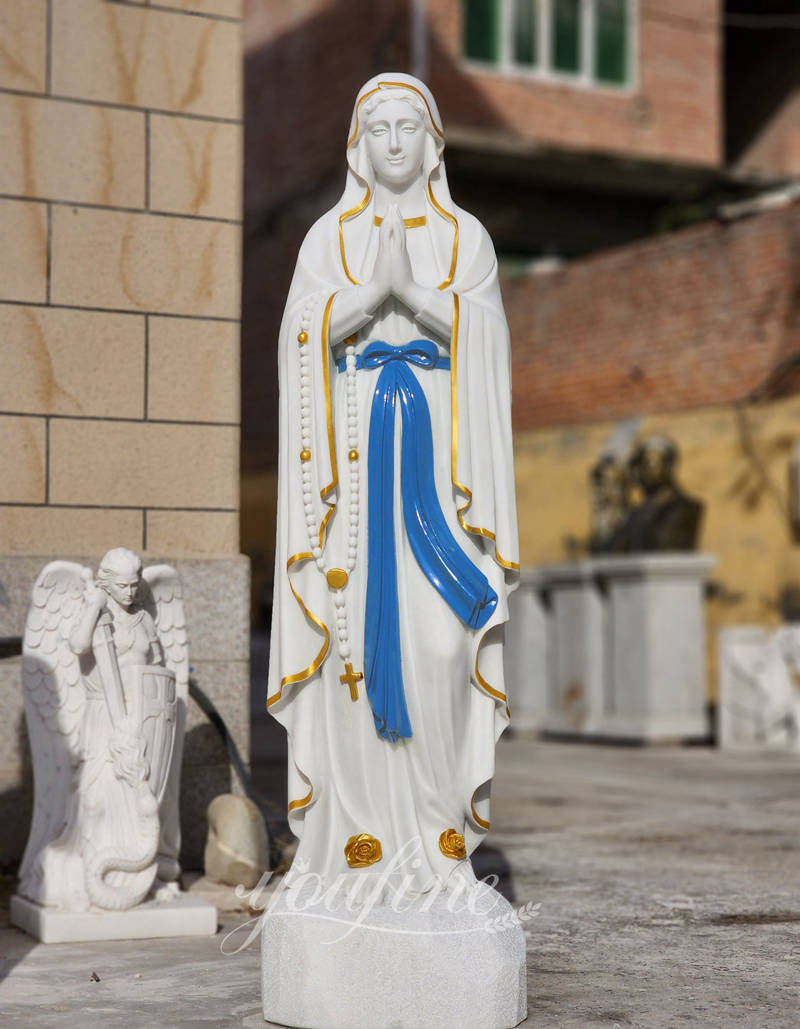 Virgin Mary Marble Statue Our Lady of Lourdes sculpture 