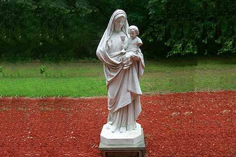 Western Marble Virgin Mary and Baby Jesus Statue