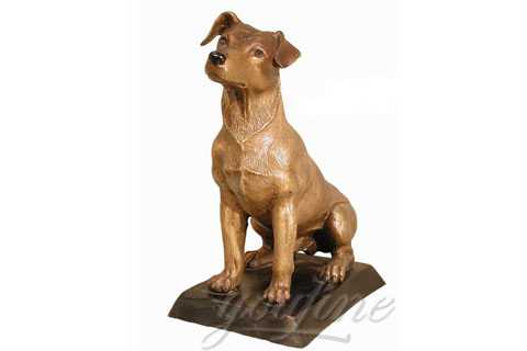 Decorative Life Size Lovely Cast Brass Dog Statues BOK-149