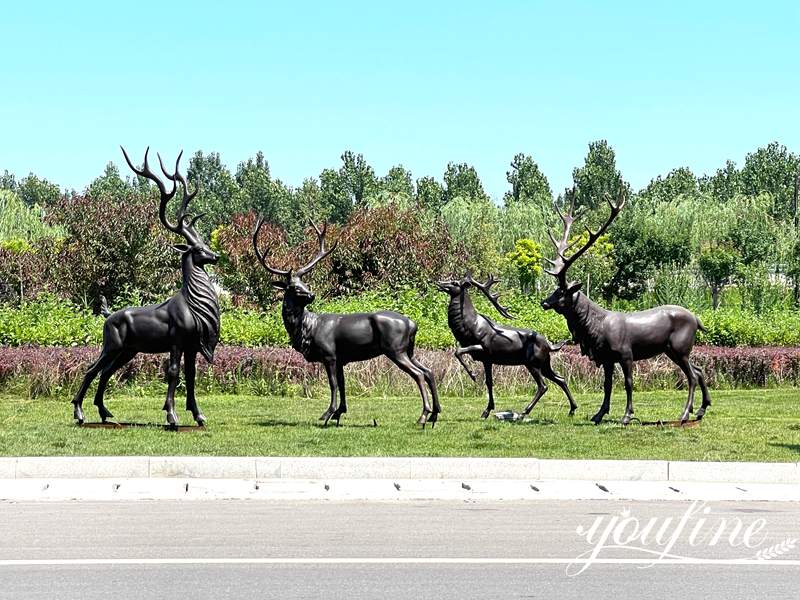 bronze deer figurines-YouFine Sculpture