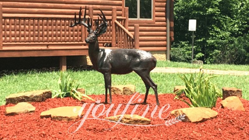 bronze deer garden statue-YouFine Sculpture
