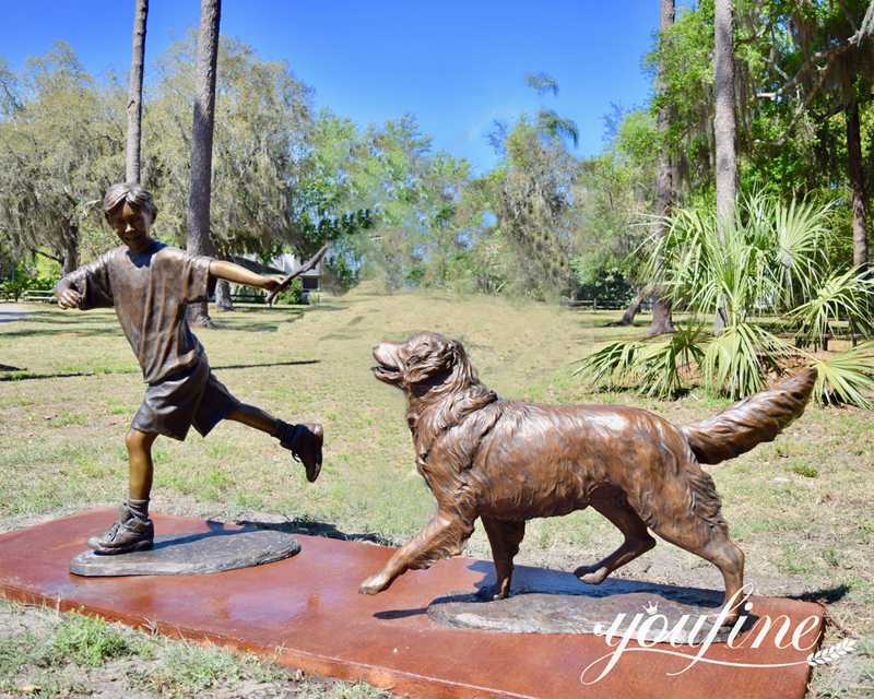 bronze golden retriever-YouFine Sculpture