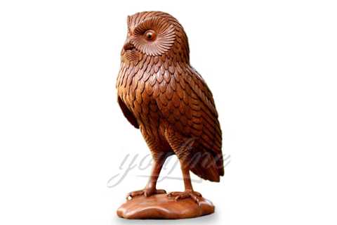 Desktop Decor Lovely Metal Crafts Bronze Owl Sculpture for Sale