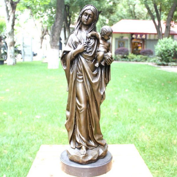 bronze virgin mary statue