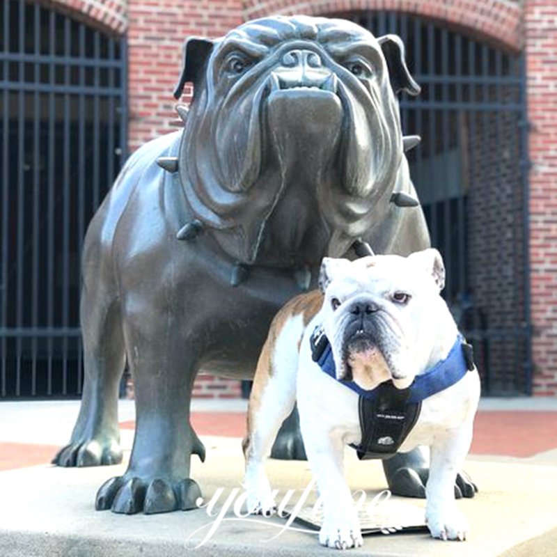 Life Size Garden Bronze English Bulldog Statue BOKK-145