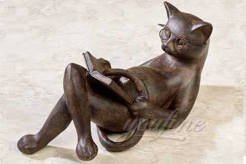 Life Size Funny Bonze Cats Sculpture For Sale