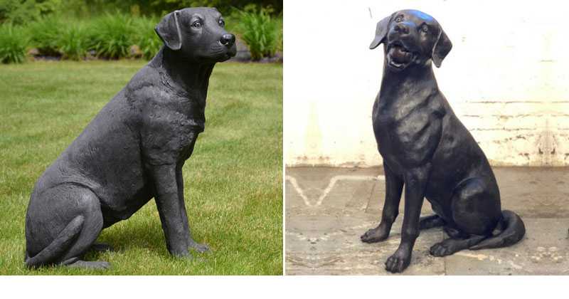 custom made bronze black lab statue for sale