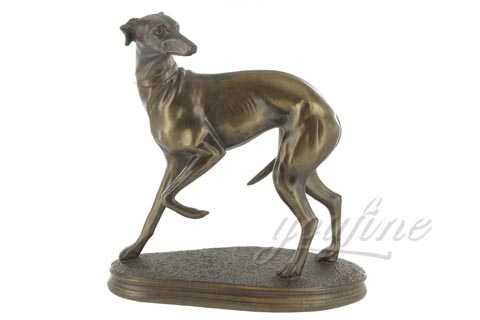 Metal Crafts Antique Classical Bronze Greyhound Dog Sculpture
