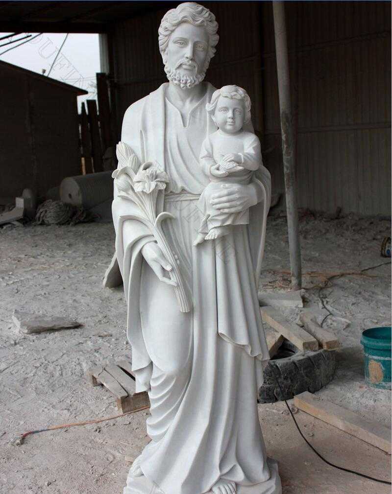 life size Saint Joseph Holding Baby Jesus Statue Sculpture