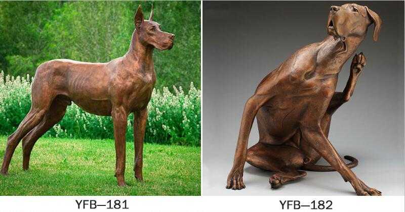 life size antique bronze dog statues for sale