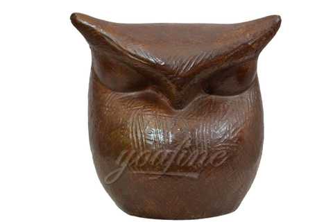 bronze owl head statue