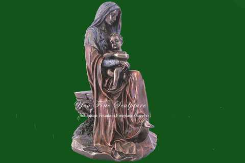 Large Outdoor Mary and Baby Jesus Bronze Statue