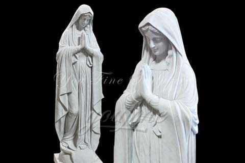 Blessed Garden White Marble Virgin Mary Statue Outdoor