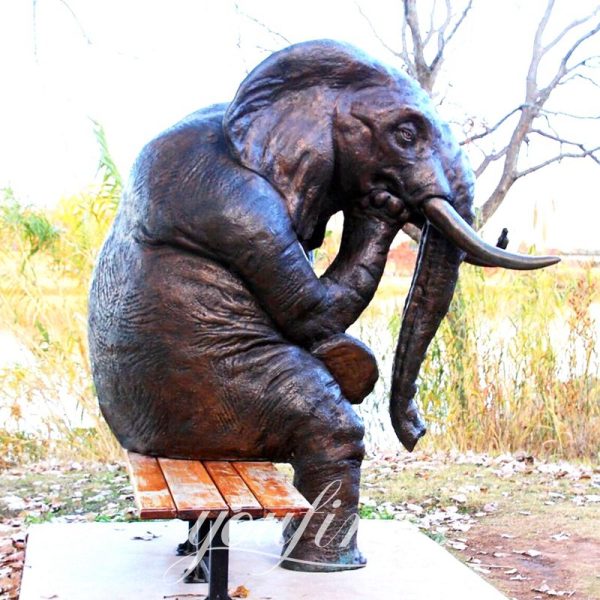 Bronze Wise Elephant Metal Animal Sculpture Art-YouFine Sculpture