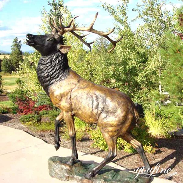 Roaring Life Size Deer Statue for Sale