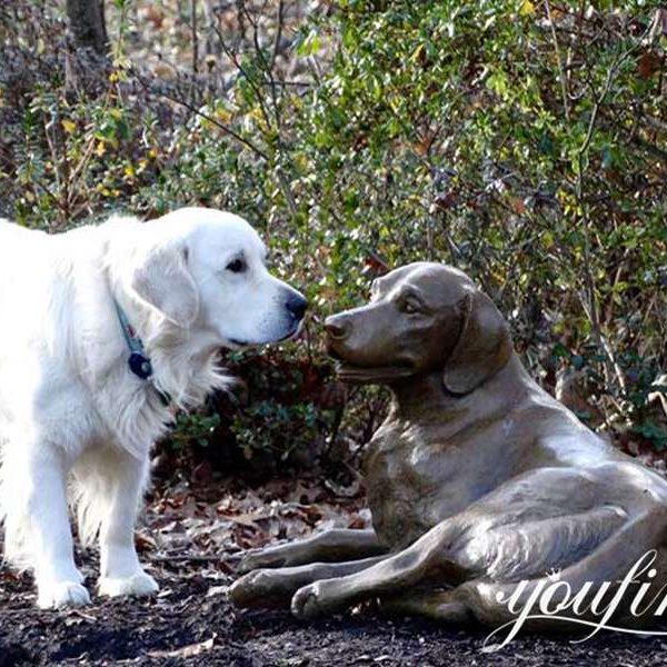 life size funny bronze dog statues for sitting