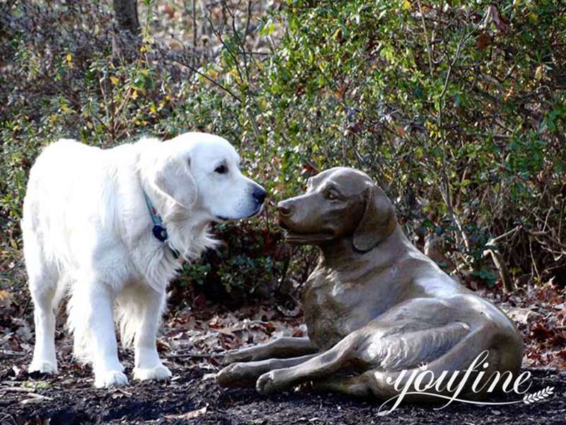 life size funny bronze dog statues for sitting