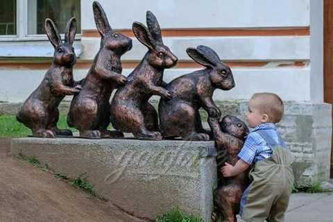 Outdoor Rabbit Bronze Garden sculpture from Chinese Supplier