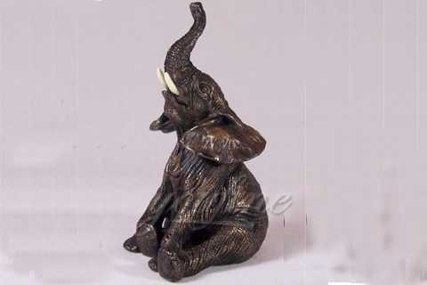 bronze sitting small elephant