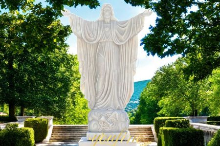 Large Hnad Carved Church White Marble Jesus Statue Open Arms for Sale CHS-18