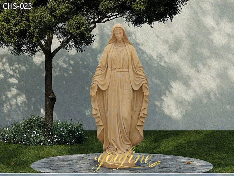 outdoor marble vrgin mary statue