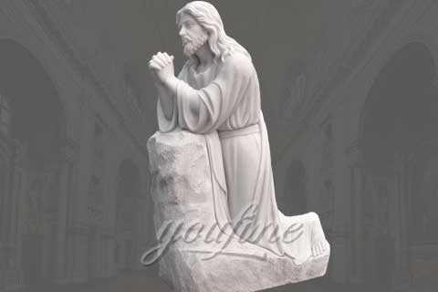 Hand Carved Large White Marble Jesus Statue for Sale