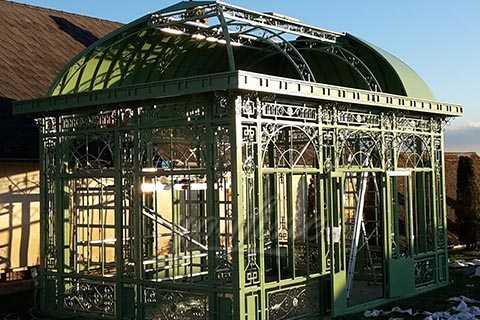 Large green Wrought Iron Gazebo