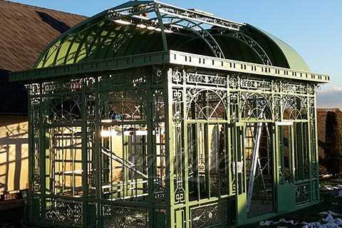 High Tech Garden Decoration Waterproof Green House Wrought Iron Gazebo