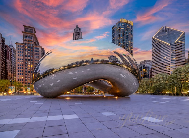 Modern Polished Stainless Steel Cloud Gate Sculpture for Sale