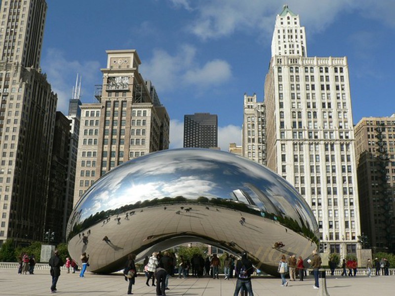 Modern Polished Stainless Steel Cloud Gate Sculpture for Sale