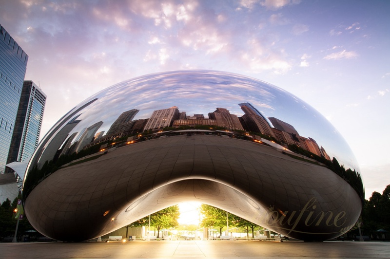 Modern Polished Stainless Steel Cloud Gate Sculpture for Sale