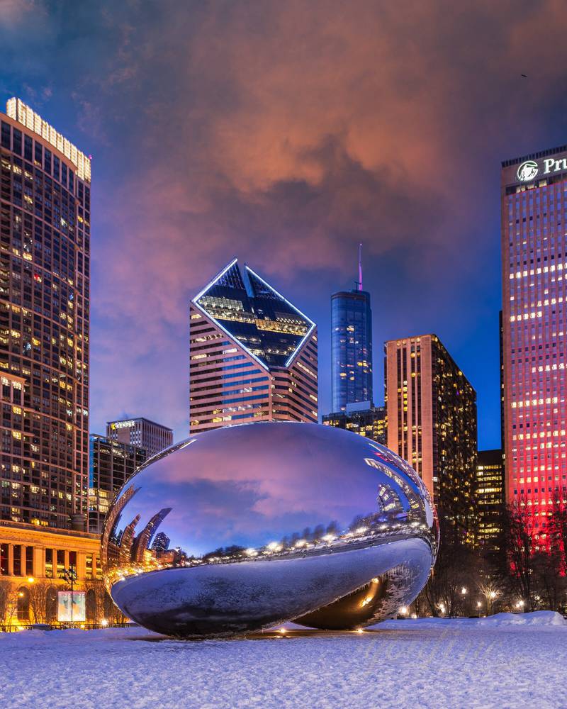 Modern Polished Stainless Steel Cloud Gate Sculpture for Sale