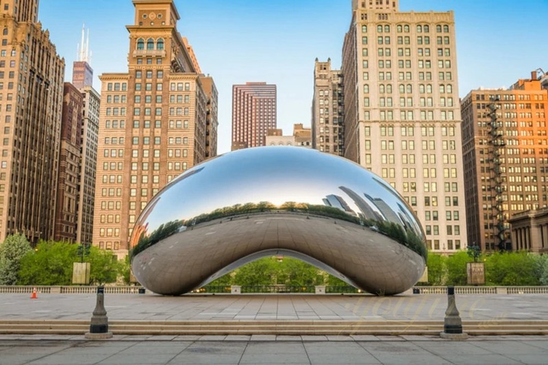 Modern Polished Stainless Steel Cloud Gate Sculpture for Sale