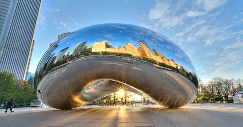 Modern Polished Stainless Steel Cloud Gate Sculpture for Sale