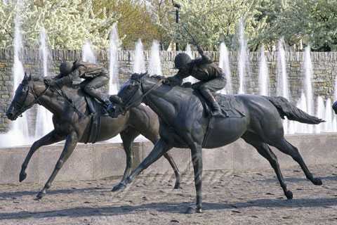 Life Size Bronze Horse Statue with Man Riding BHS-01