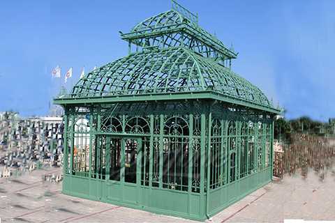 Outdoor Ornamental Garden Wrought Iron Gazebo For Sale