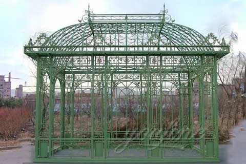 Outdoor Ornamental Garden Wrought Iron Gazebo For Sale