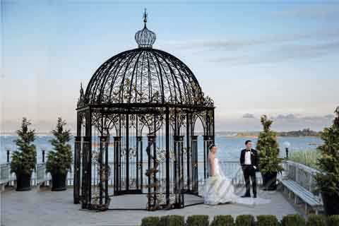 Outdoor Ornamental Garden Wrought Iron Gazebo for Weddings For Sale–IOK-24