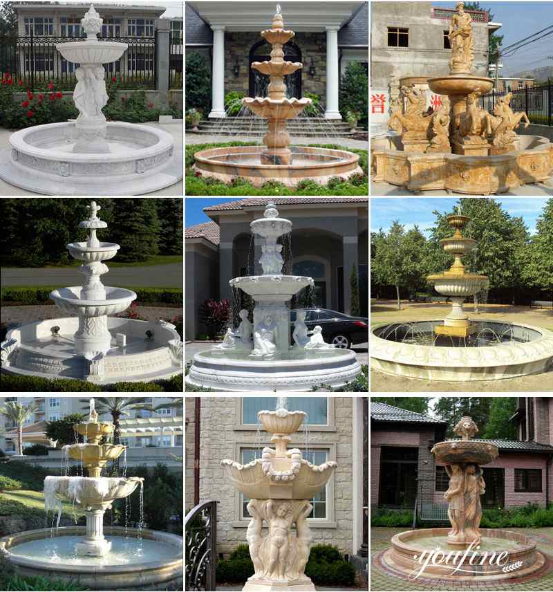 large marble garden fountain