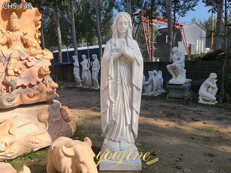 white Marble Virgin Mary Statues