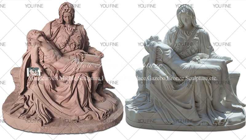 Levensgroot religieus beeldhouwwerk pieta