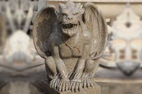 Outdoor garden decor yellow granite stone gargoyles statues
