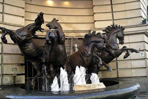 Outdoor High Quality Bronze Group Flying Horse Statues
