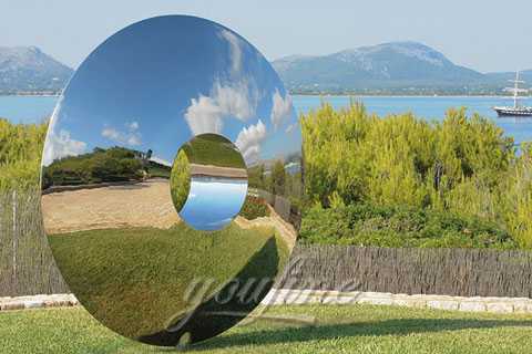 2022 Outdoor modern abstract polished 316 mirror stainless steel sculpture designs for garden–SSS-85