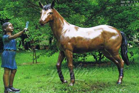 standing Horse and child statue