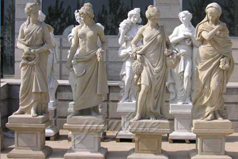 Antique White Marble Statues Four Seasons For Hotel on Sale