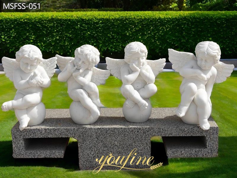 Cherub Four Seasons White Marble Statues