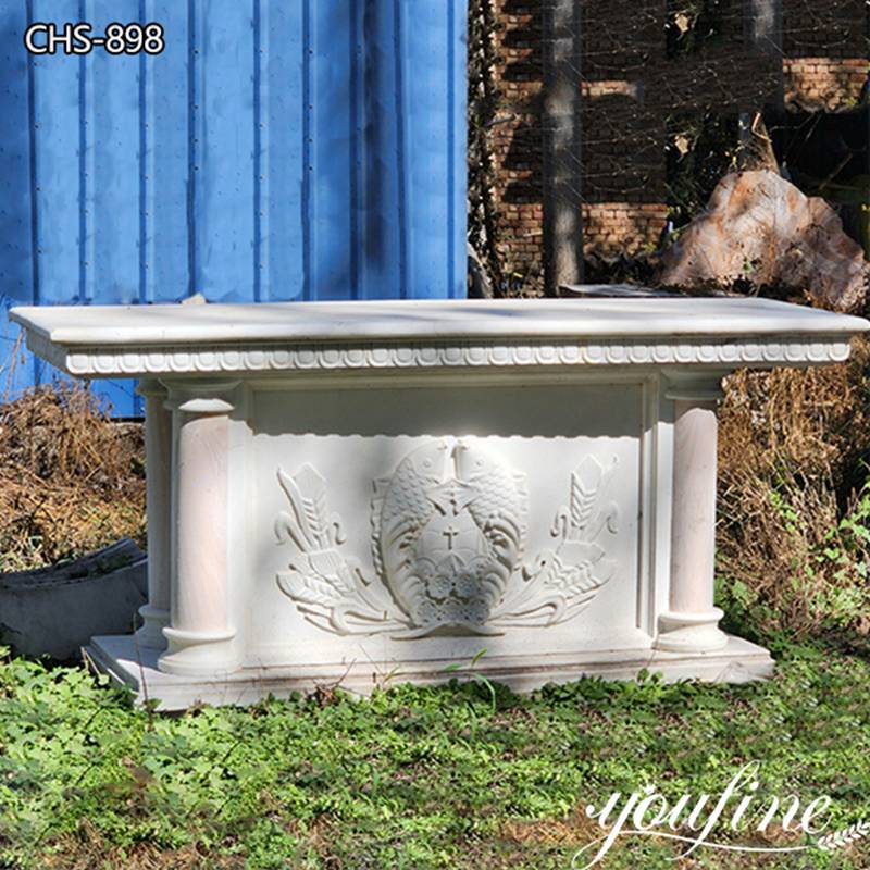 Church Decorative Indoor White Marble Altar Stand Table for Sale