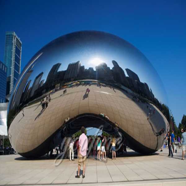 Contemporary polished stainless steel Construction of Cloud Gate for decor